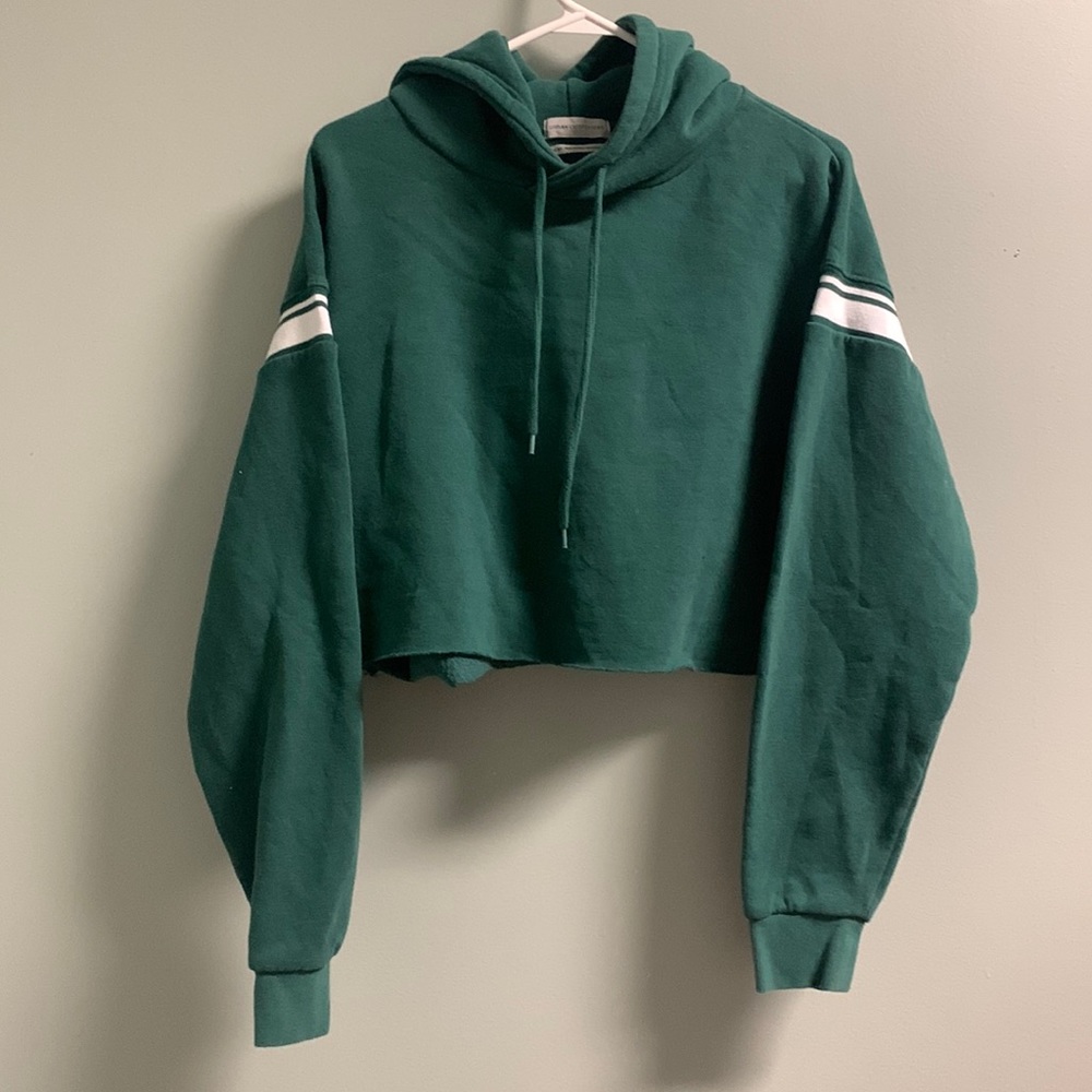 Urban Outfitters Green Cropped Hoodie